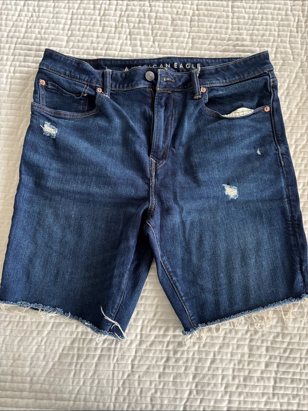 American Eagle Outfitters Men’s Indigo Distressed Denim Shorts